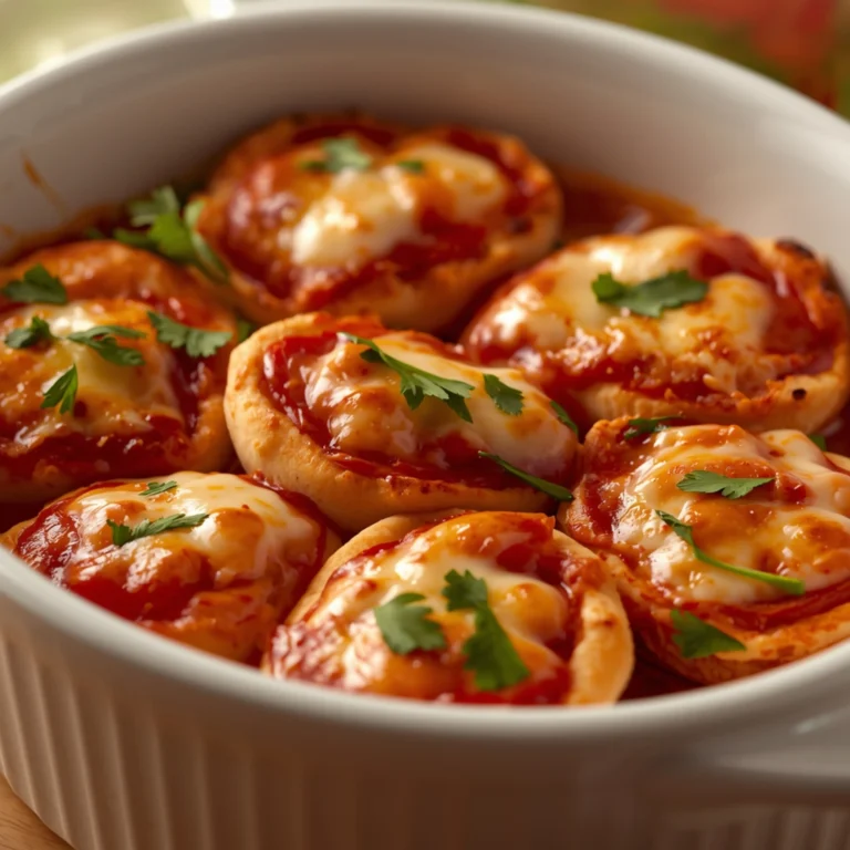 Close-up of Mini Heart-Shaped Pizzas with fresh herbs and glossy sauce