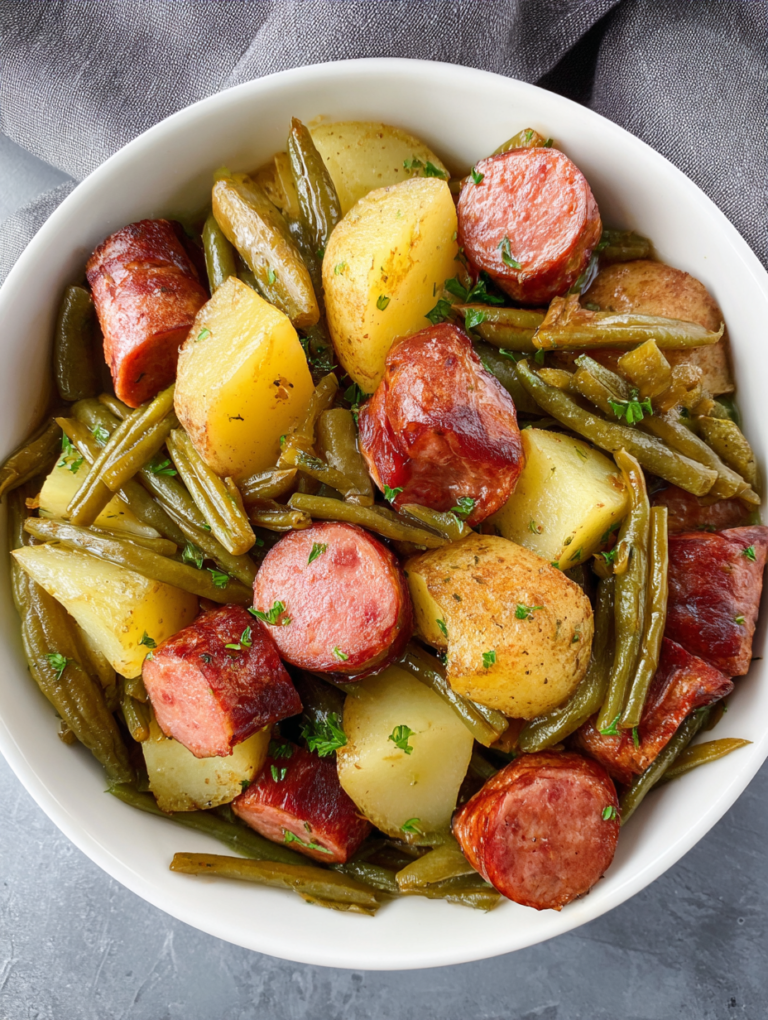 Flavorful Crockpot Kielbasa and Green Beans with Potatoes