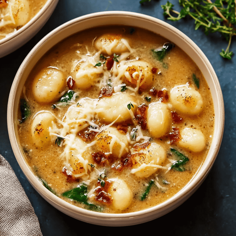 Rich & Creamy French Onion Gnocchi Soup (In One Pot)