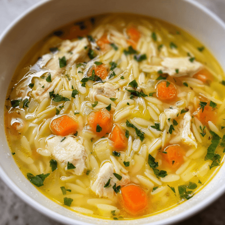 Bright & Comforting Lemon Chicken Orzo Soup