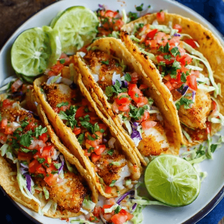 Crispy Fish Tacos with Zesty Lime Slaw & Chipotle Crema