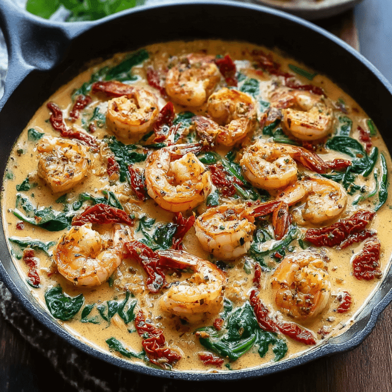Creamy Tuscan Shrimp with Garlic & Sun-Dried Tomatoes