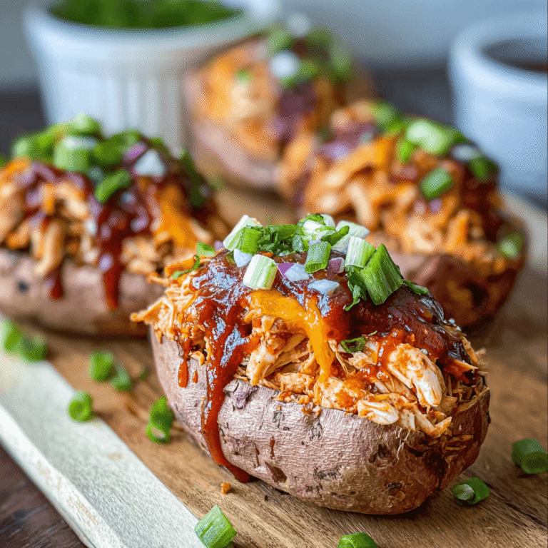 Easy Crockpot BBQ Chicken Stuffed Sweet Potatoes
