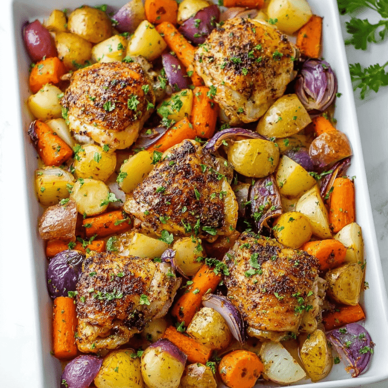 Easy Sheet Pan Chicken Thighs and Root Veggies