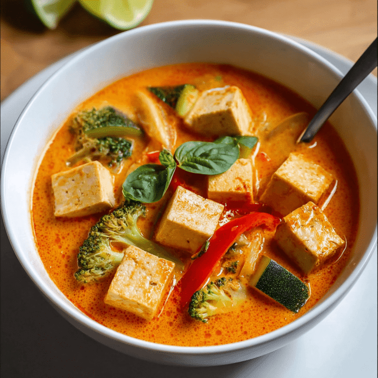 Creamy Thai Red Curry with Crispy Tofu