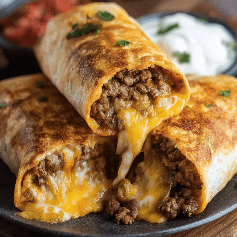 Easy Crockpot Beef and Cheese Chimichangas