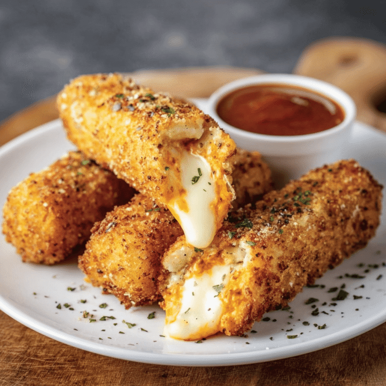 Crispy Buffalo Chicken Mozzarella Sticks (Baked or Air Fried)