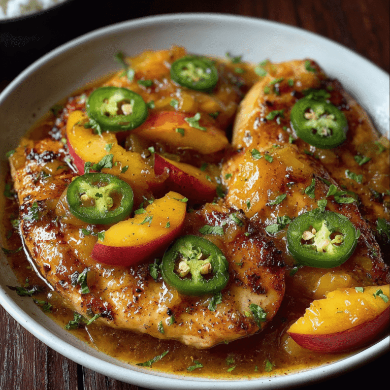 Sweet & Spicy Crockpot Jalapeno Peach Chicken