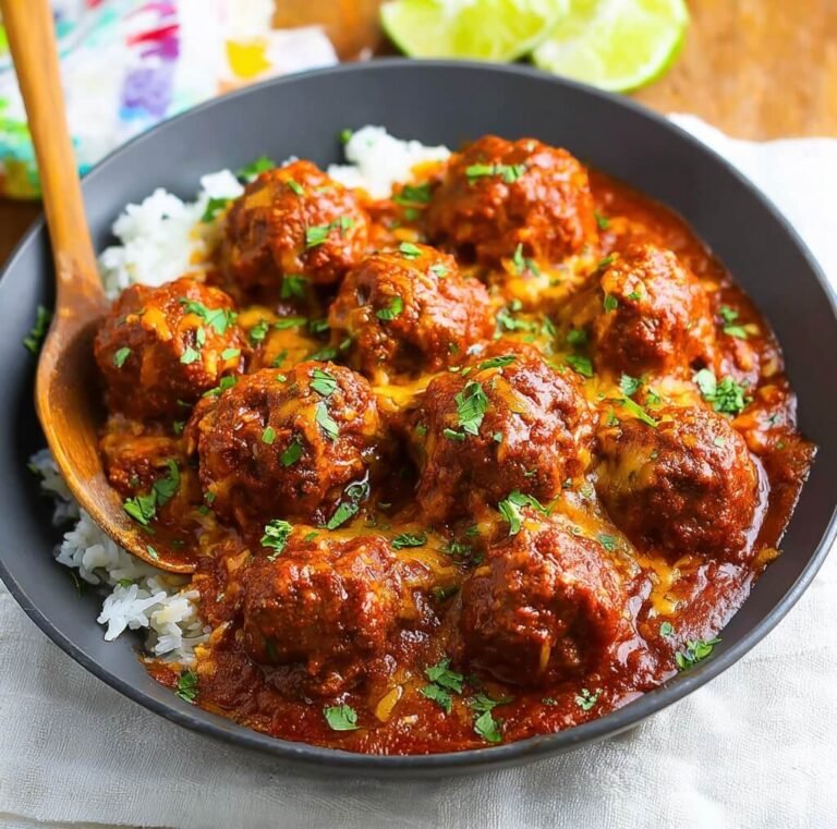 Crockpot Low Carb Enchilada Meatballs