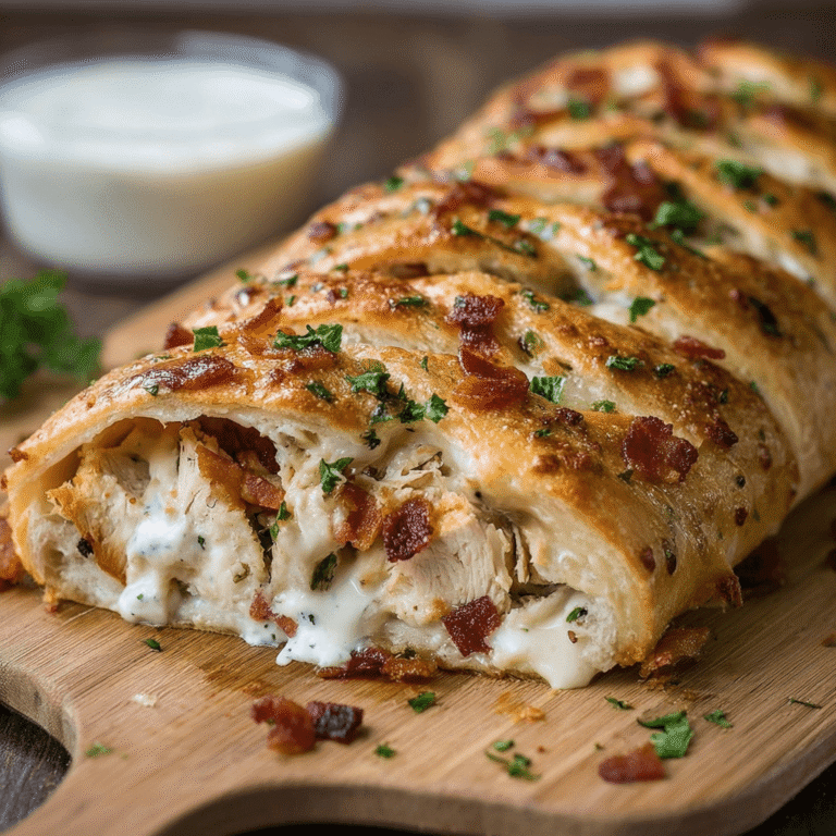 Cheesy Chicken Bacon Ranch Stromboli (A 30-Minute Recipe)