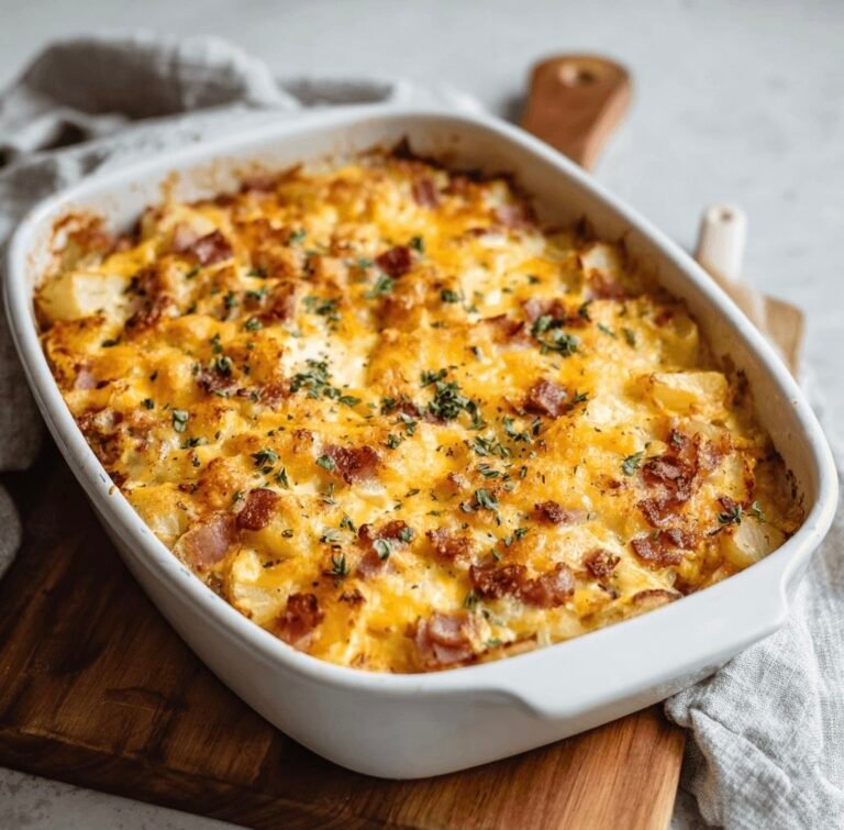 Easy Farmer’s Breakfast Casserole with Sausage & Hash Browns
