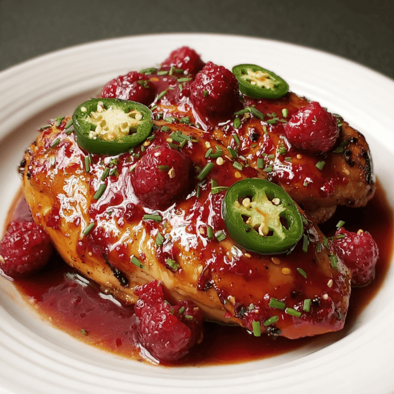 Slow Cooker Jalapeño Raspberry Chicken (Sweet & Spicy)