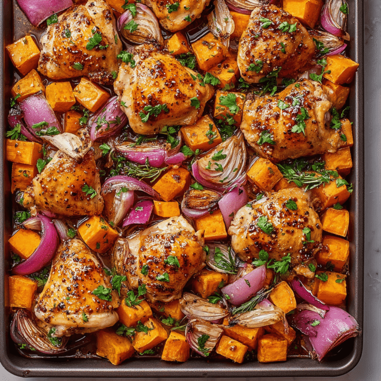 Easy Hot Honey Chicken and Sweet Potato Sheet Pan