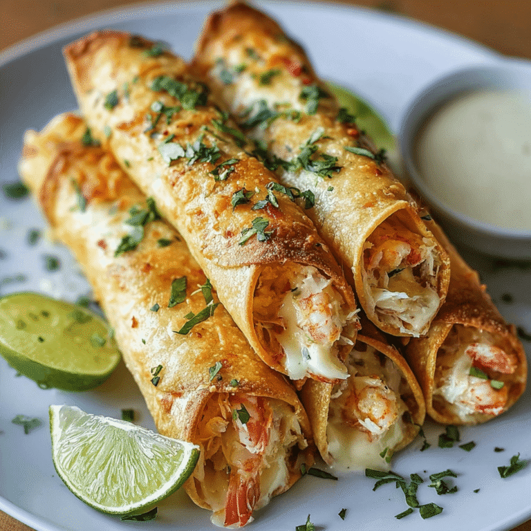 Crispy Crab and Shrimp Queso Taquitos Recipe