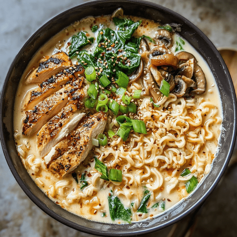 Crockpot Creamy Garlic Chicken Ramen (Effortless & Rich)