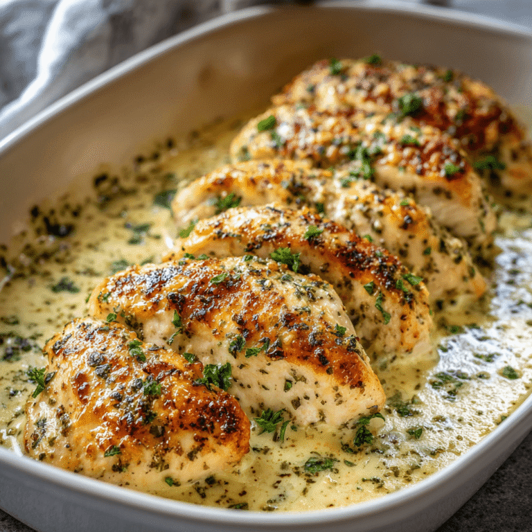 Baked Caesar Chicken with a Creamy Parmesan Crust