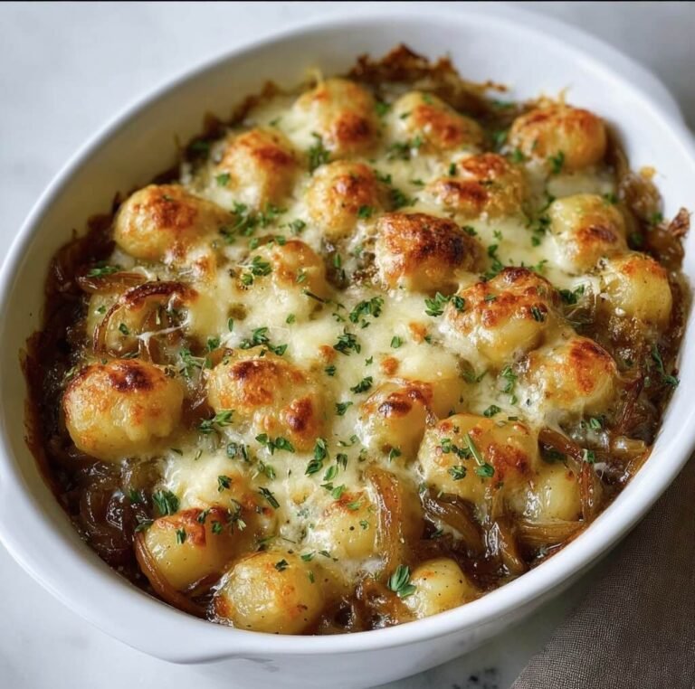 Easy French Onion Gnocchi Bake with Rich Caramelized Onions