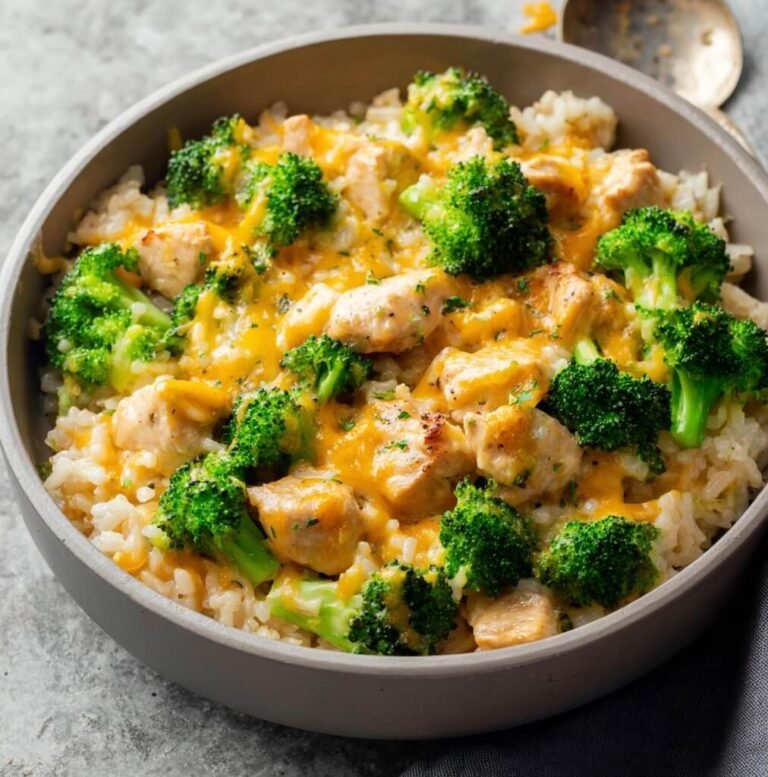 Slow Cooker Cheesy Chicken, Broccoli, and Rice Casserole
