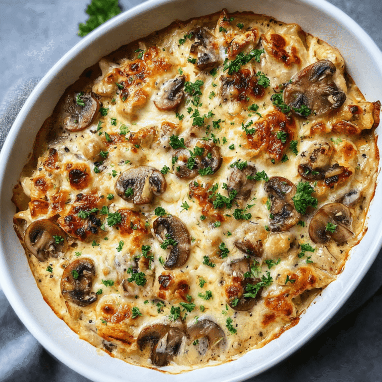 Rich & Creamy Keto Garlic Mushroom Chicken Casserole