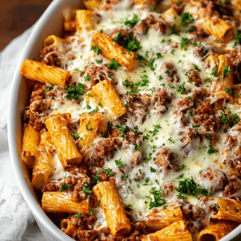Classic Baked Rigatoni with a Rich Meat Sauce