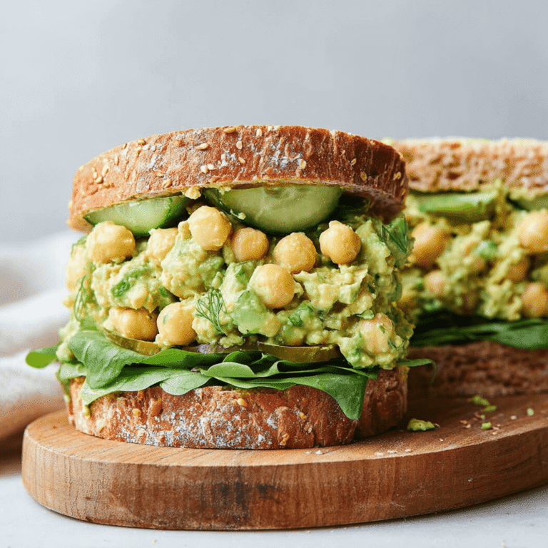 10-Minute Smashed Chickpea Avocado Dill Pickle Sandwich