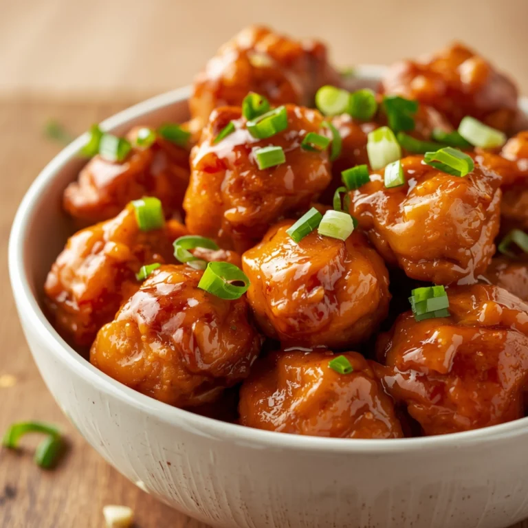 Close-up of BBQ Chicken Bites with fresh herbs and glossy sauce