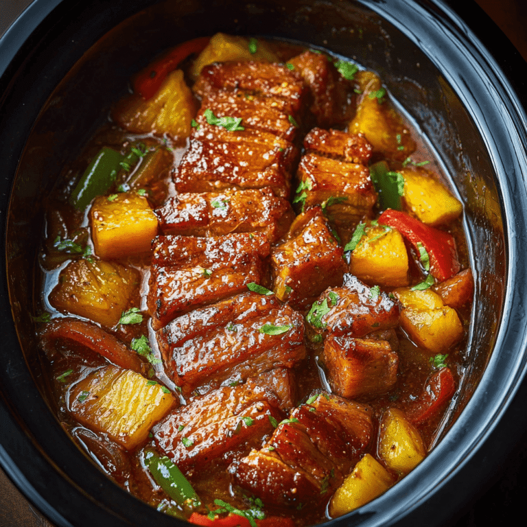 Tender Pineapple Pork in a Slow Cooker