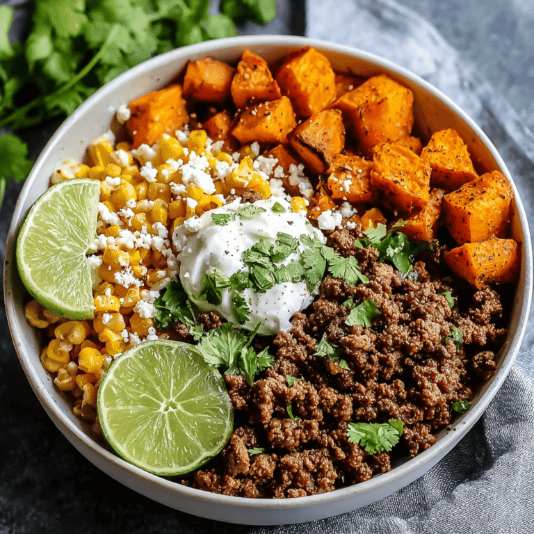 How to Make a Flavorful Mexican Street Corn Sweet Potato Beef Bowl at Home