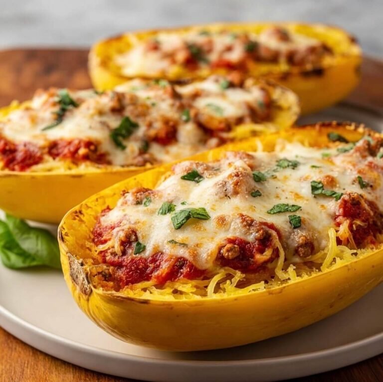 Low Carb Stuffed Spaghetti Squash Lasagna Boats Recipe with Meat for Flavorful Family Meals