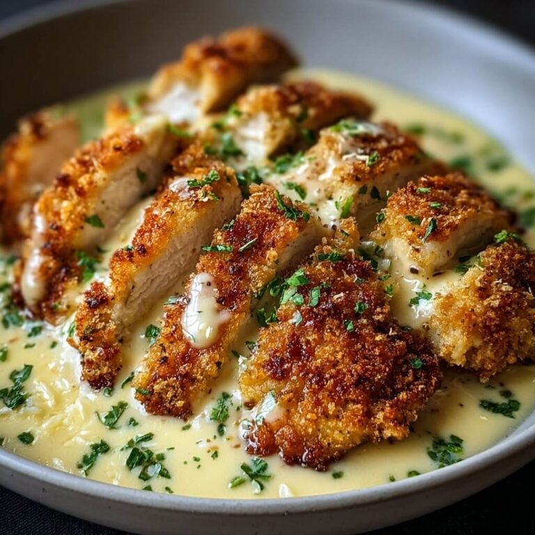 Crispy Parmesan Chicken Tossed in Rich Creamy Alfredo Sauce Recipe