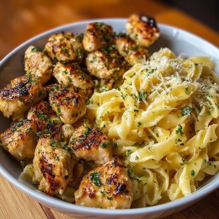 Garlic Butter Chicken Bites with Parmesan Pasta Recipe for Quick, Flavor-Packed Dinners