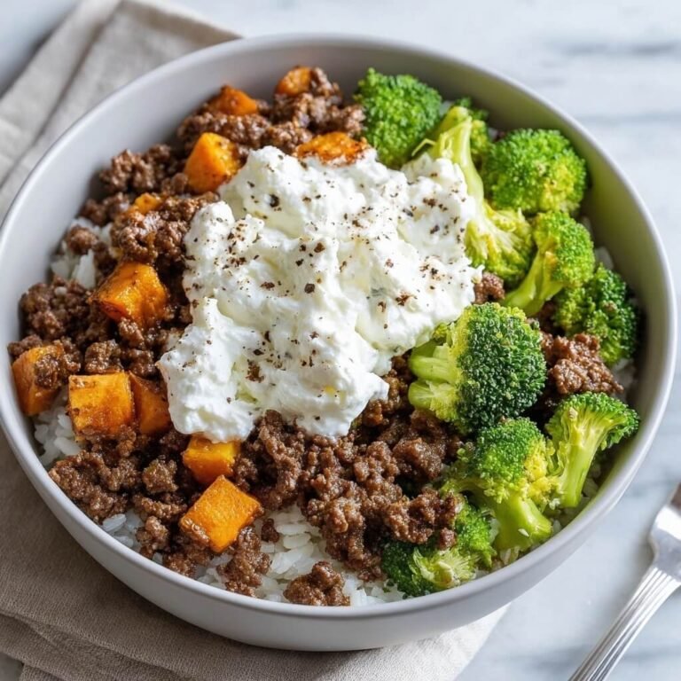 High Protein Cottage Cheese Beef Bowl Dinner Recipe