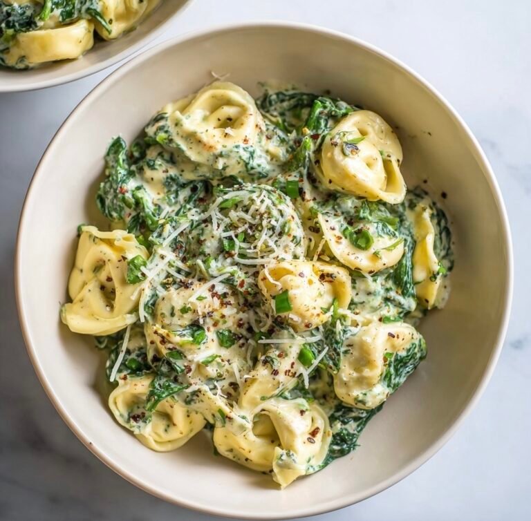 5-Ingredient Creamy Spinach Tortellini Dinner Recipe