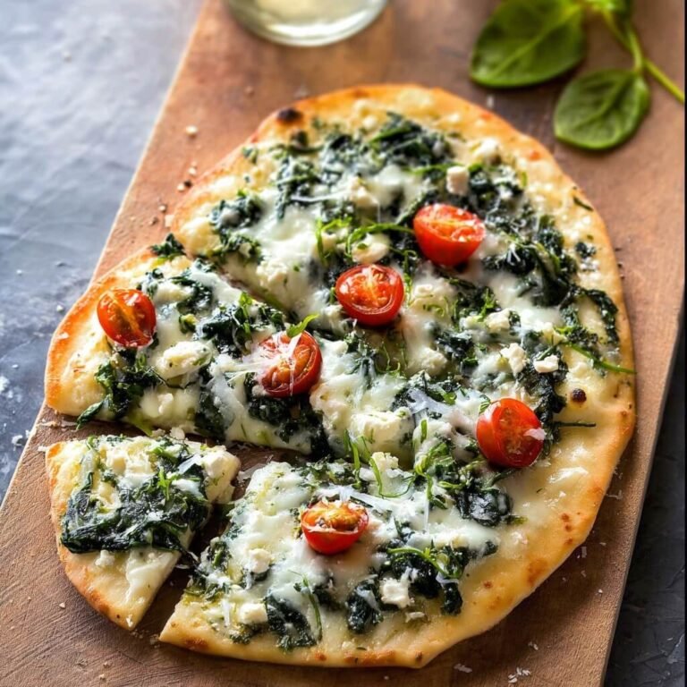 Easy Spinach and Feta Flatbread Pizza Recipe for Quick Flavorful Meals