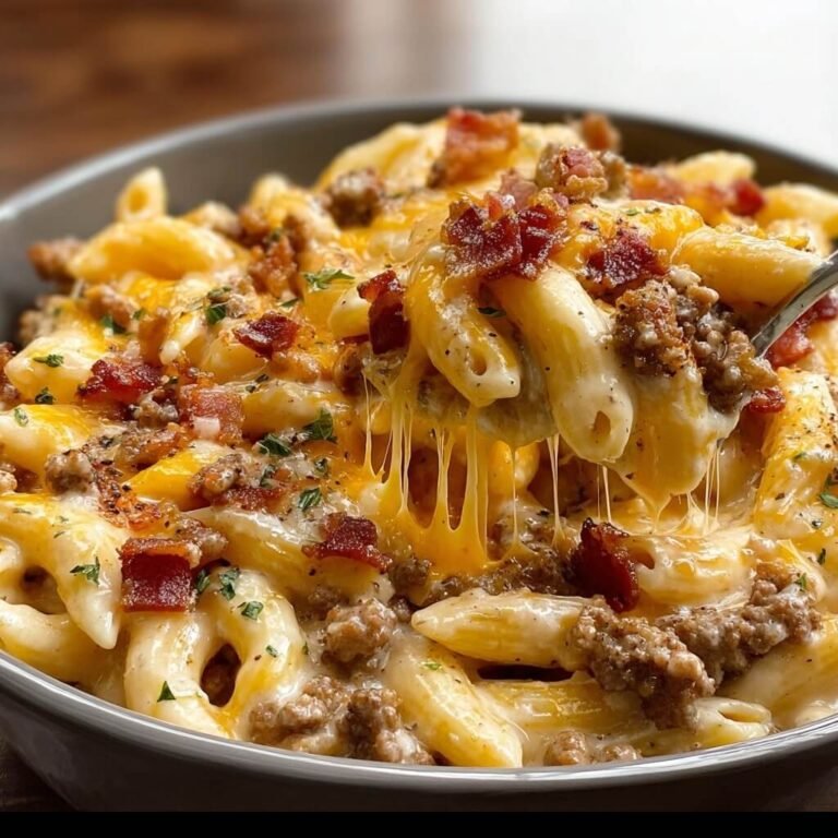 Loaded Bacon Cheeseburger Alfredo Pasta Recipe for Cozy Dinners