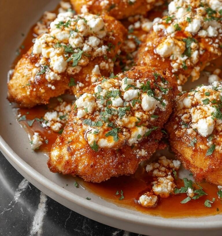 Crispy Hot Honey Feta Chicken Recipe for Sweet and Spicy Flavor