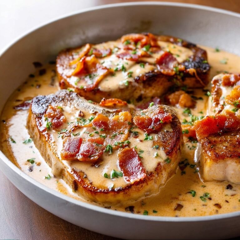 Savory Maple Bacon Pork Chops in Creamy Dijon Sauce for Cozy Dinners
