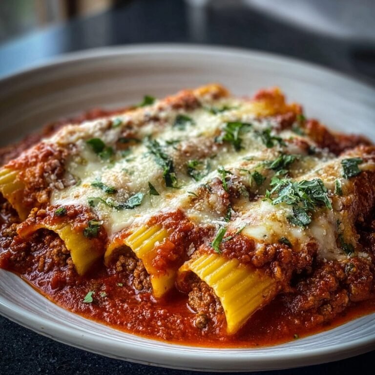 Comforting Stuffed Manicotti with Meat Sauce for Cozy Family Dinners