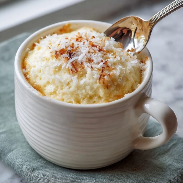 How to Make a Light and Fluffy Vanilla Coconut Cottage Cheese Mug Cake
