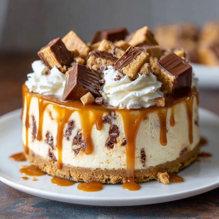 Indulge in Homemade No Bake Twix Cheesecake for an Effortless Sweet Treat