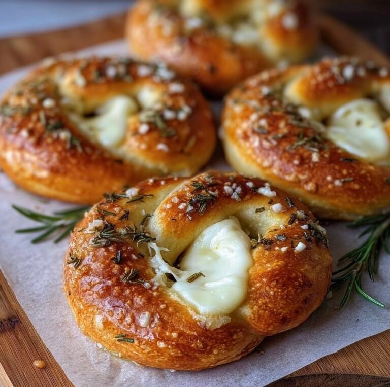 Heavenly Mozzarella-Stuffed Rosemary Pretzels Recipe for Irresistible Home Baking