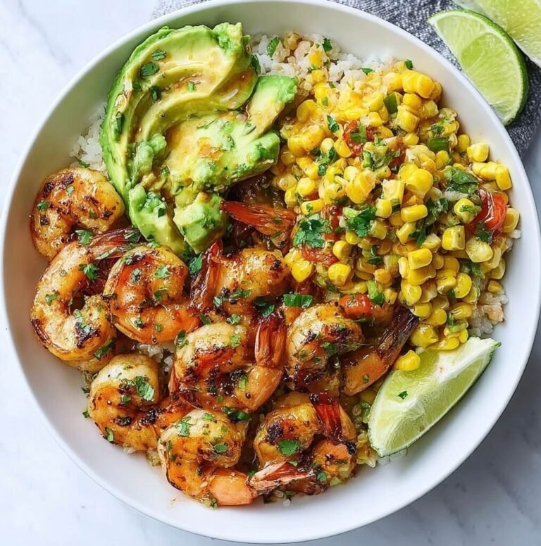 How to Make a Flavorful Grilled Shrimp Bowl With Avocado Corn Salsa