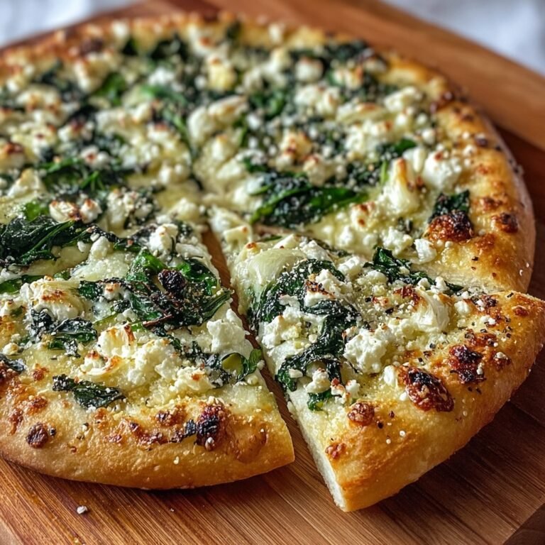 Greek Roasted Garlic Spinach White Pizza Recipe for Crisp, Flavorful Bites