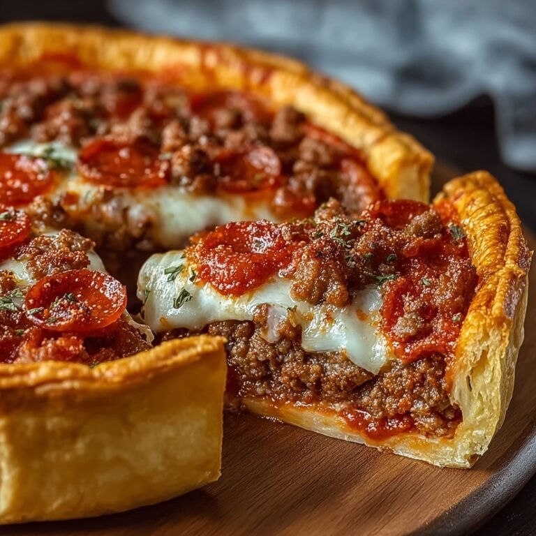 Deep Hamburger Beef Sausage & Pepperoni Pie Recipe for Hearty Family Meals