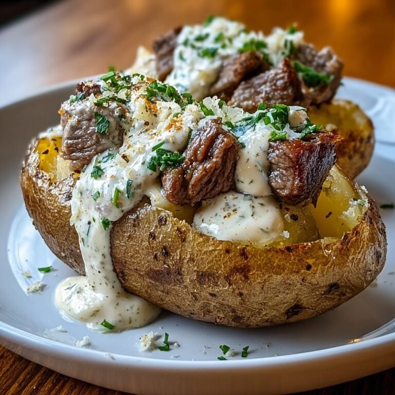 How to Make Steak-Stuffed Baked Potatoes with Parmesan Cream Sauce at Home