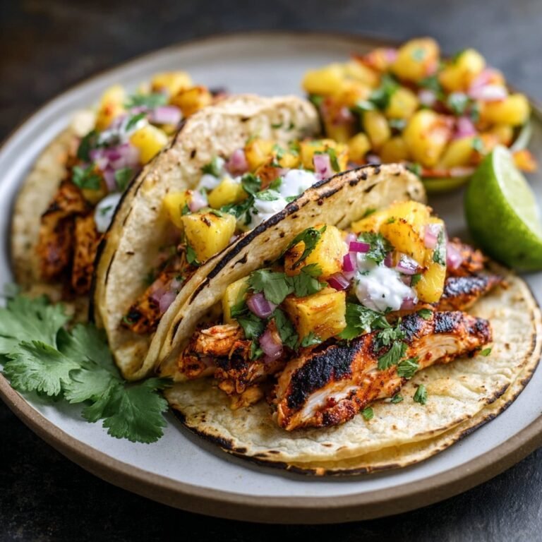 Chili Lime Chicken Tacos with Grilled Pineapple Salsa for Fresh Flavor